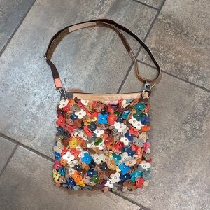 H2Z Recycled Leather Cottagecore Boho Floral Whimsical Shoulder Crossbody Bag